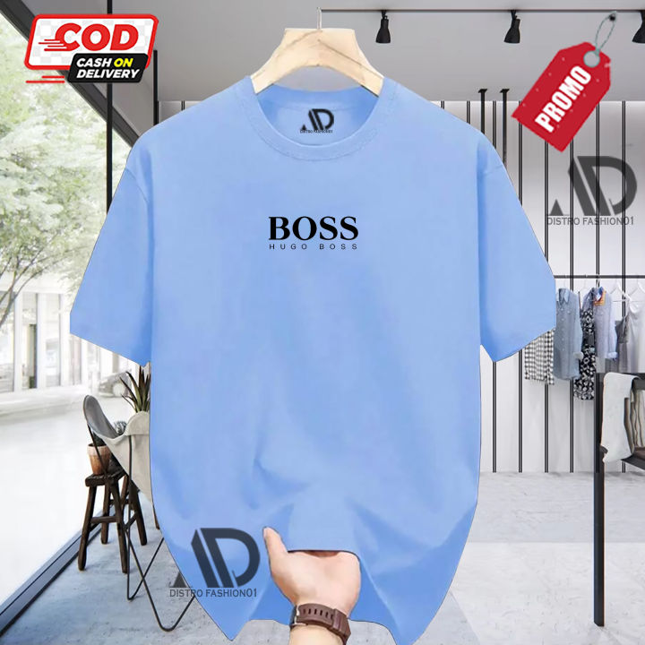 T-Shirt Pria BOSS Hugo lengan pendek