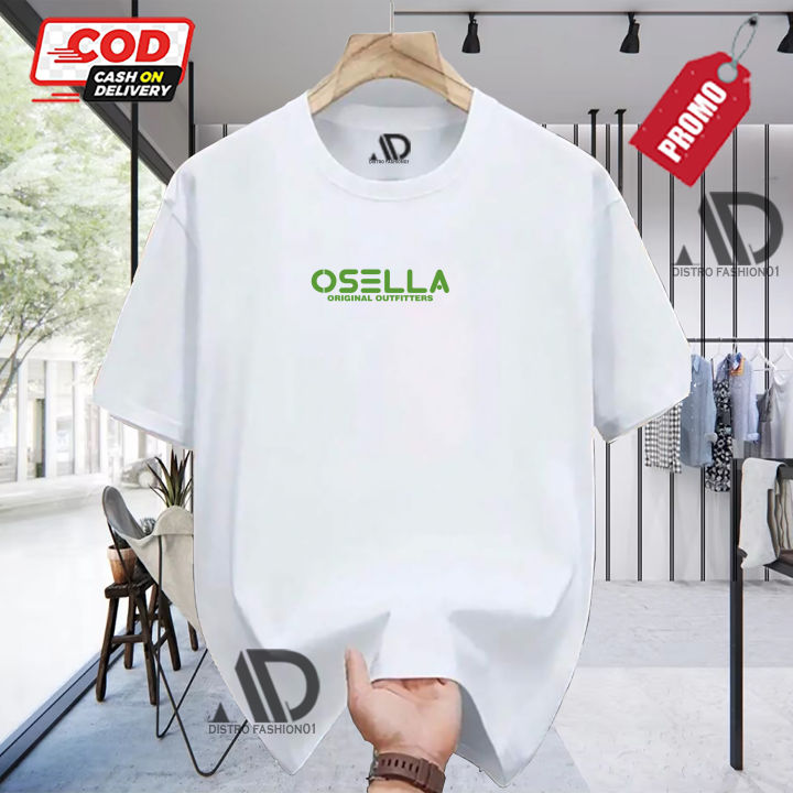 T-Shirt Pria OSELLA White lengan pendek